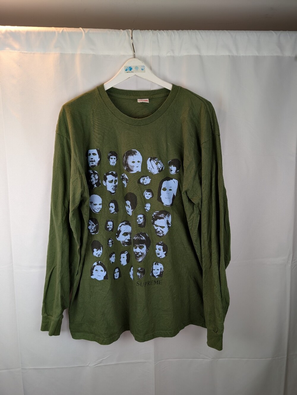 Supreme Olive Green Crewneck Tee FW2019 Size XL In VGUC